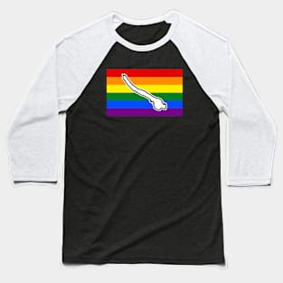 Galiano Island BC - Rainbow Pride Flag - LGBTQ Colours - Galiano Island Baseball T-Shirt